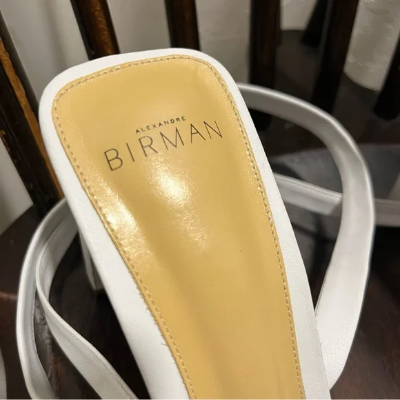 Alexandre Birman Women's  Bow-Tie White Leather Sandals Pumps - Picture 8 of 9